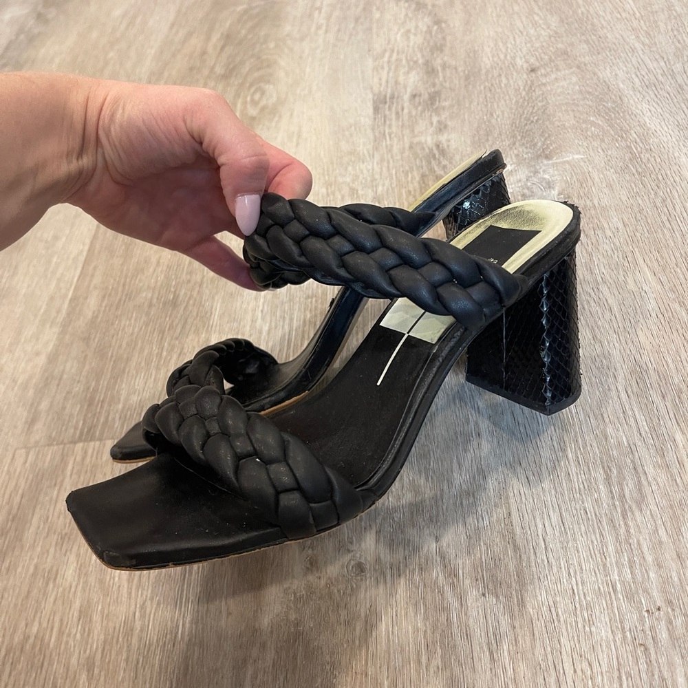 Dolce Vita Black Braided Sandals - Picture 3 of 5